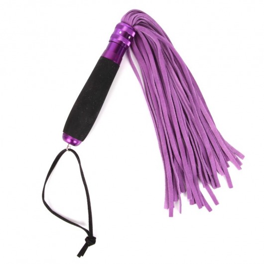 Фиолетовый флоггер с черной металлической ручкой Notabu - 40 см. - Bior toys - купить с доставкой в Москве