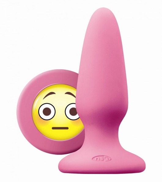 Розовая силиконовая пробка среднего размера Emoji OMG - 10,2 см. - NS Novelties - купить с доставкой в Москве