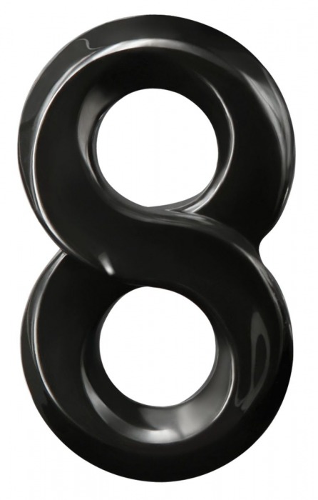 Черное эрекционное кольцо с подхватом мошонки Lucky 8 - NS Novelties - в Москве купить с доставкой
