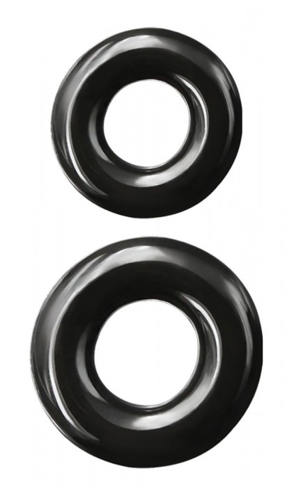 Набор из двух эрекционных колец черного цвета Double Stack - NS Novelties - в Москве купить с доставкой