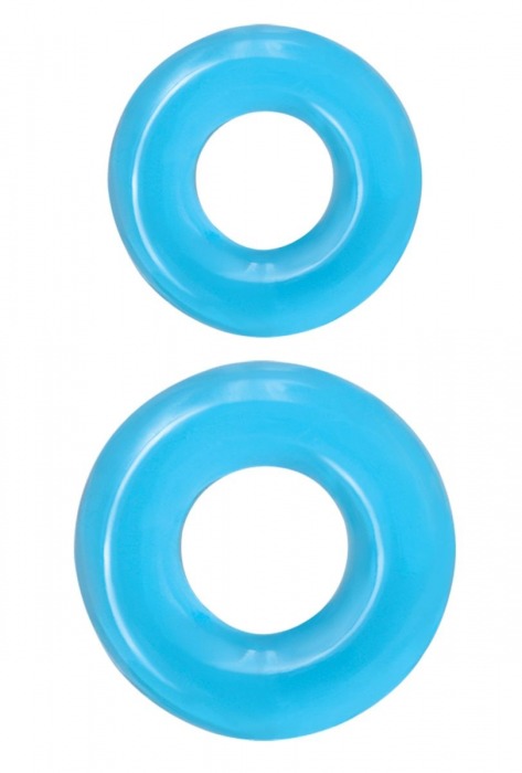 Набор из двух эрекционных колец голубого цвета Double Stack - NS Novelties - в Москве купить с доставкой