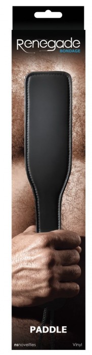Черная плоская шлепалка Bondage Paddle - 31,7 см. - NS Novelties - купить с доставкой в Москве