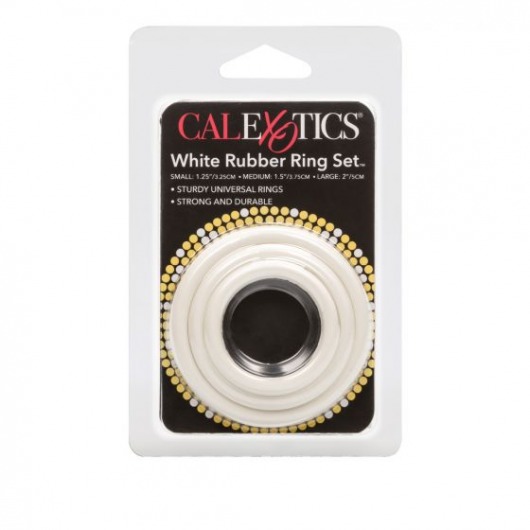 Набор из 3 белых эрекционных колец White Rubber Ring Set - California Exotic Novelties - в Москве купить с доставкой