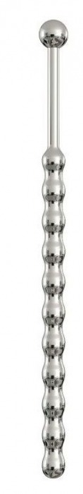 Серебристый уретральный плаг-елочка с шариком на конце - 15,6 см. - Джага-Джага - купить с доставкой в Москве
