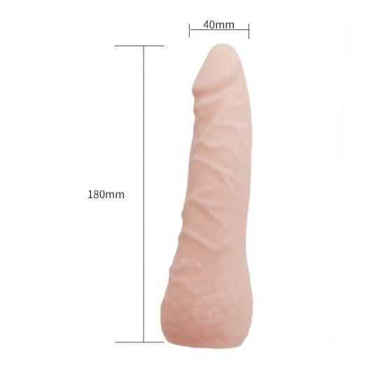 Реалистичная телесная насадка на пенис - 18 см. - Bior toys - в Москве купить с доставкой