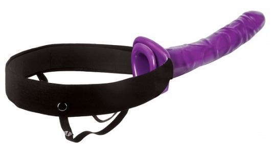 Мужской полый фиолетовый страпон 10  Purple Passion Hollow Strap-On - 24 см. - Pipedream - купить с доставкой в Москве