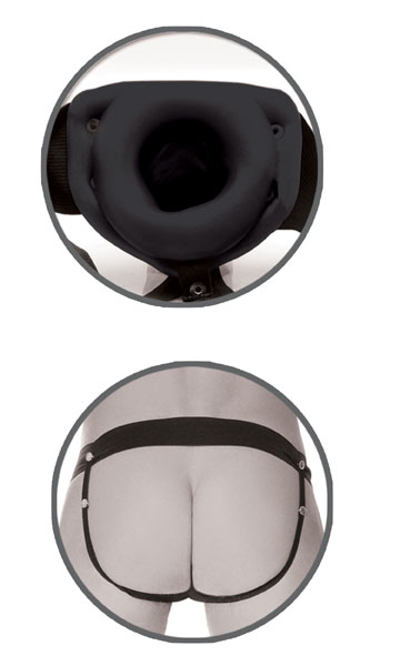 Черный полый страпон унисекс Hollow Strap-On - 14,5 см. - Pipedream - купить с доставкой в Москве