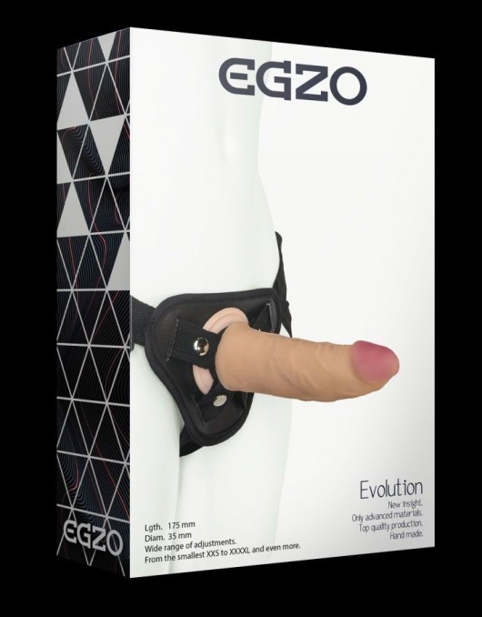Страпон harness со съемной насадкой - 17,5 см. - EGZO - купить с доставкой в Москве