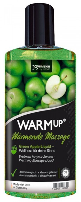 Массажное масло WARMup Green Apple с ароматом яблока - 150 мл. - Joy Division - купить с доставкой в Москве