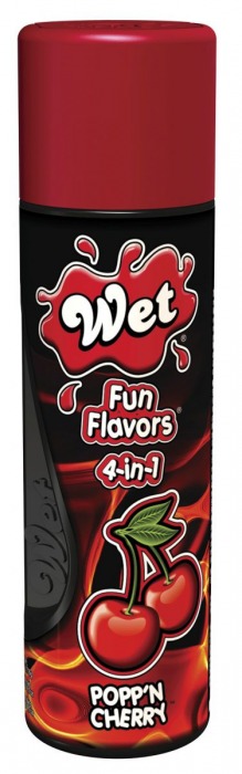 Разогревающий лубрикант Fun Flavors 4-in-1 Popp n Cherry с ароматом вишни - 121 мл. - Wet International Inc. - купить с доставкой в Москве