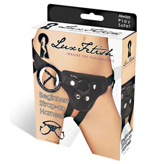 Черные трусики для страпона - Lux Fetish - купить с доставкой в Москве
