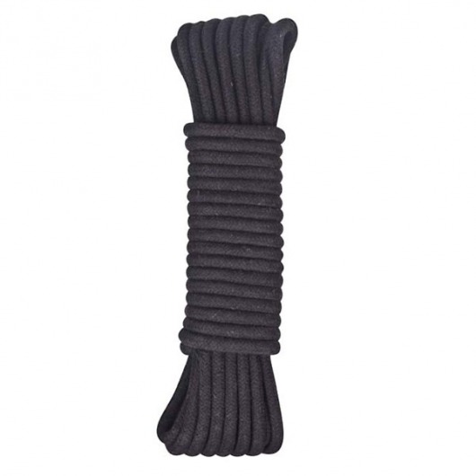 Черная хлопковая веревка для бондажа, 5 м - Lux Fetish - купить с доставкой в Москве
