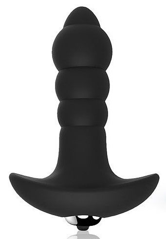 Черный спиралевидный анальный вибромассажер - Bior toys