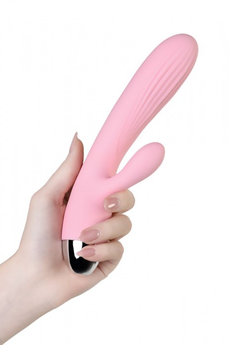 Розовый вибратор-пульсатор с функцией подогрева Milly - 20 см. - JOS
