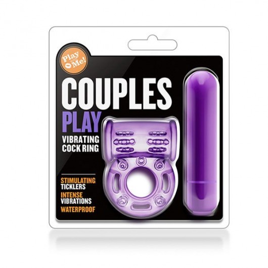 Фиолетовое эрекционное виброкольцо Couples Play Vibrating Cock Ring - Blush Novelties - в Москве купить с доставкой