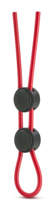 Красное силиконовое лассо на пенис с двумя утяжками Silicone Double Loop Cock Ring - Blush Novelties - в Москве купить с доставкой