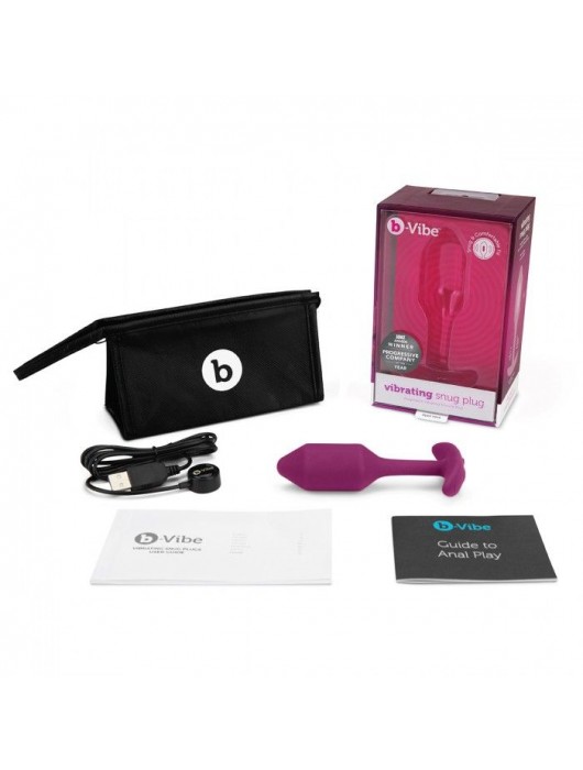 Розовая пробка для ношения с вибрацией Snug Plug 2 - 11,4 см. - b-Vibe