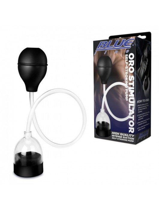 Вакуумный стимулятор головки пениса Oro Stimulator Self-Stroking Pump - BlueLine - в Москве купить с доставкой