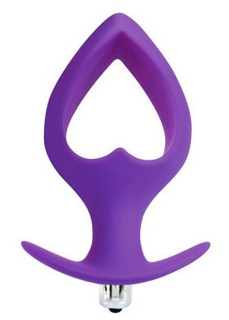 Фиолетовая анальная вибровтулка в форме сердечка - 14 см. - Bior toys
