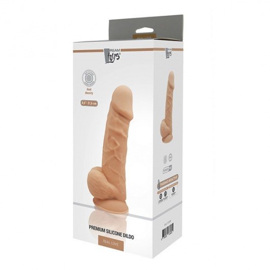 Телесный реалистичный фаллоимитатор DILDO 8.5INCH FLESH - 21,6 см. - Dream Toys