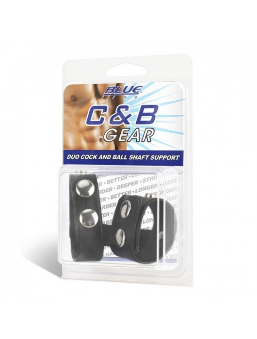 Двойной поддерживаюший ремень для пениса с заклепками - BlueLine - купить с доставкой в Москве