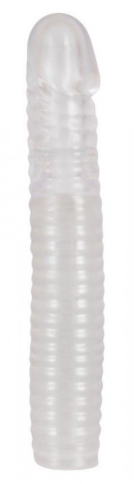 Прозрачная рифленая вибронасадка Vibrating Sleeve - 22,5 см. - Orion - в Москве купить с доставкой