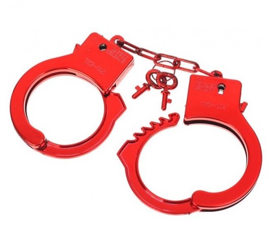 Красные пластиковые наручники  Блеск - Сима-Ленд - купить с доставкой в Москве