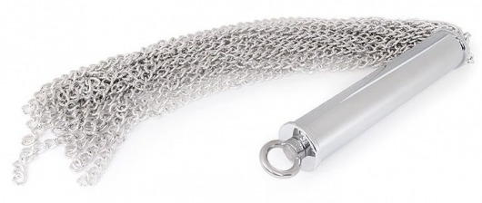 Серебристая металлическая плеть с рукоятью-втулкой - 56 см. - Bior toys - купить с доставкой в Москве