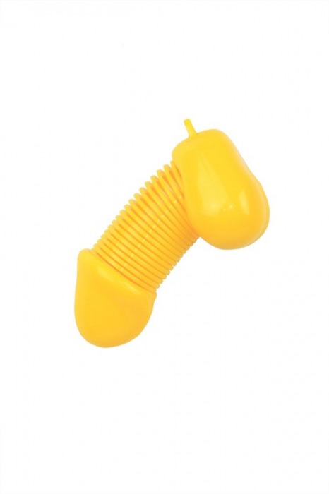 Желтый брелок для ключей в форме пениса - Romfun - купить с доставкой в Москве