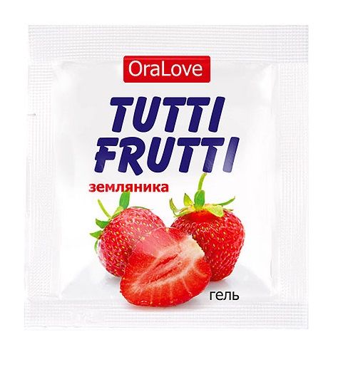 Пробник гель-смазки Tutti-frutti с земляничным вкусом - 4 гр. - Биоритм - купить с доставкой в Москве