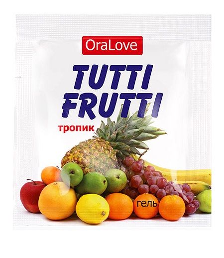 Пробник гель-смазки Tutti-frutti со вкусом тропических фруктов - 4 гр. - Биоритм - купить с доставкой в Москве