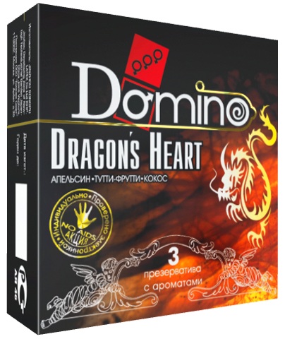Ароматизированные презервативы Domino Dragon’s Heart  - 3 шт. - Domino - купить с доставкой в Москве