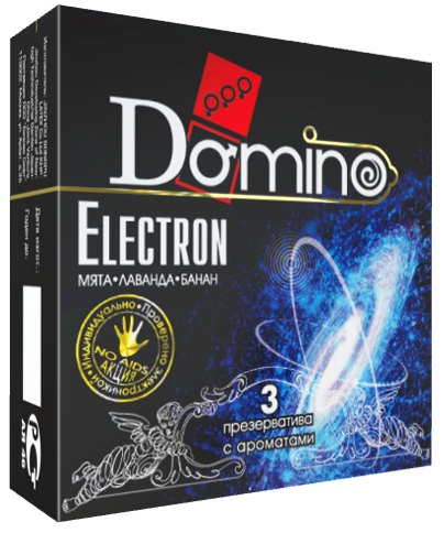 Ароматизированные презервативы Domino Electron - 3 шт. - Domino - купить с доставкой в Москве