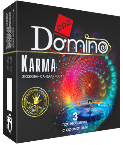 Ароматизированные презервативы Domino Karma - 3 шт. - Domino - купить с доставкой в Москве