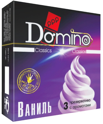 Ароматизированные презервативы Domino  Ваниль  - 3 шт. - Domino - купить с доставкой в Москве
