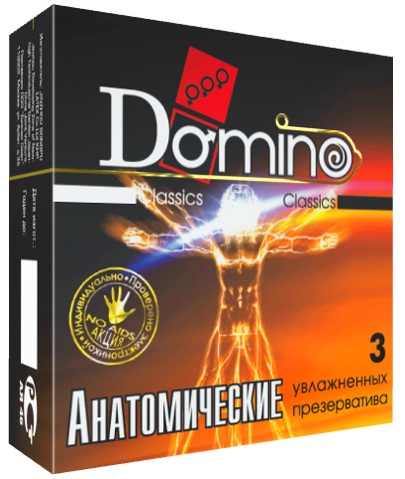 Презервативы анатомической формы Domino  Анатомические  - 3 шт. - Domino - купить с доставкой в Москве