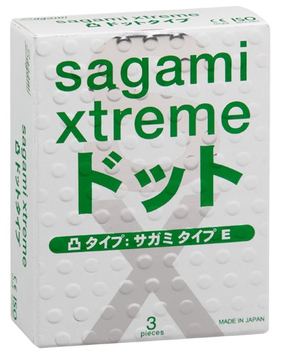 Презервативы Sagami Xtreme SUPER DOTS с точками - 3 шт. - Sagami - купить с доставкой в Москве