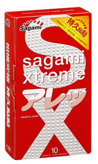 Утолщенные презервативы Sagami Xtreme Feel Long с точками - 10 шт. - Sagami - купить с доставкой в Москве