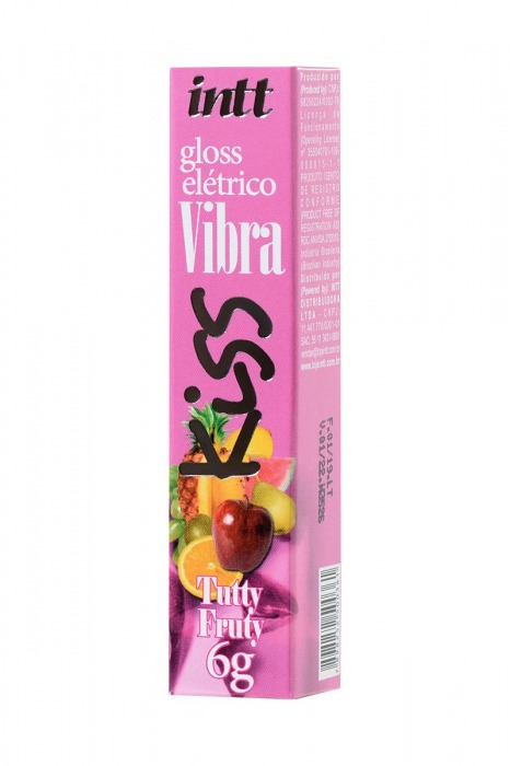 Блеск для губ GLOSS VIBE Tutti-frutti с фруктовым ароматом и эффектом вибрации - 6 гр. -  - Магазин феромонов в Москве