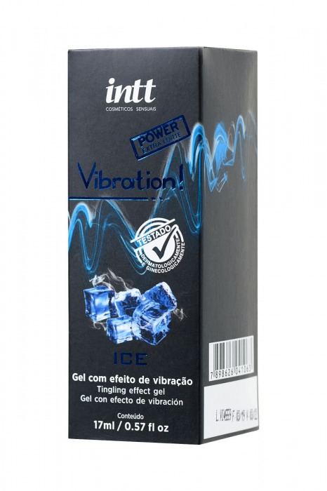 Жидкий массажный гель VIBRATION Extra-strong Ice с охлаждающим эффектом и эффектом вибрации - 17 мл. - INTT - купить с доставкой в Москве