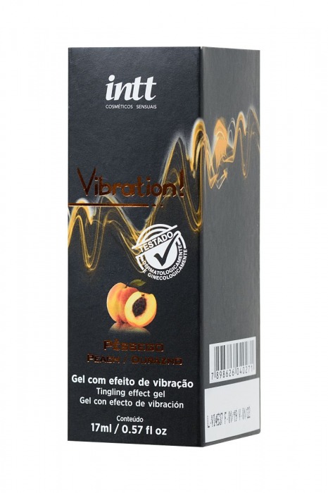 Жидкий массажный гель INTT VIBRATION Peach с ароматом персика и эффектом вибрации - 17 мл. - INTT - купить с доставкой в Москве