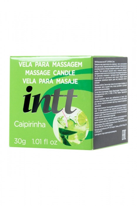 Массажная свеча для поцелуев Caiprinha с ароматом лайма - 30 гр. - INTT - купить с доставкой в Москве