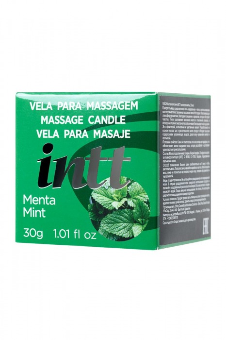 Массажная свеча для поцелуев Mint с ароматом мяты - 30 гр. - INTT - купить с доставкой в Москве