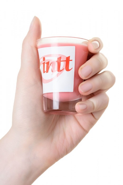 Массажная свеча для поцелуев Strawberry с ароматом клубники - 30 гр. - INTT - купить с доставкой в Москве