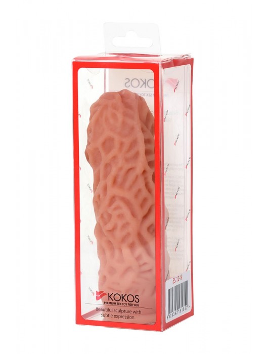 Телесная реалистичная насадка KOKOS Extreme Sleeve 12 с дополнительной стимуляцией - 12,7 см. - KOKOS - в Москве купить с доставкой