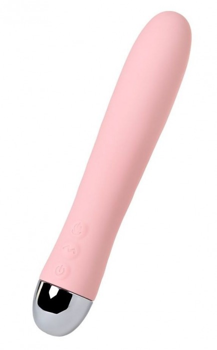 Розовый силиконовый вибратор с функцией нагрева и пульсирующими шариками FAHRENHEIT - 19 см. - ToyFa