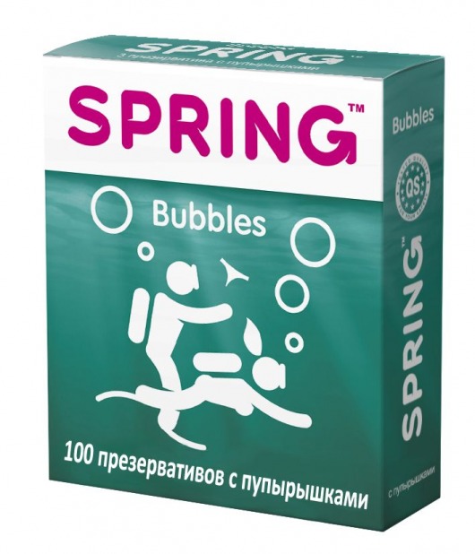 Презервативы SPRING BUBBLES с пупырышками - 100 шт. - SPRING - купить с доставкой в Москве