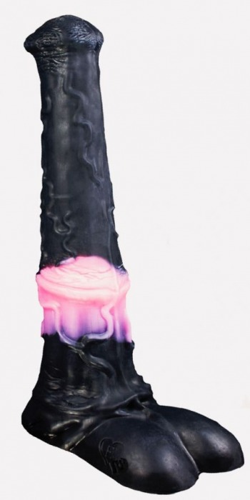 Черно-розовый фаллоимитатор  Мустанг large+  - 52 см. - Erasexa - купить с доставкой в Москве