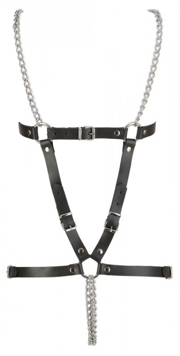 Черная кожаная упряжь Leather Harness - Orion - купить с доставкой в Москве