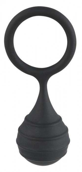 Черное силиконовое кольцо Cock ring   weight с утяжелением - Orion - в Москве купить с доставкой